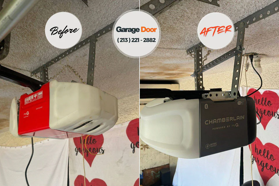 Before and after: garage door repair Susanville, CA